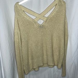Slouchy Cream Cross Back Sweater